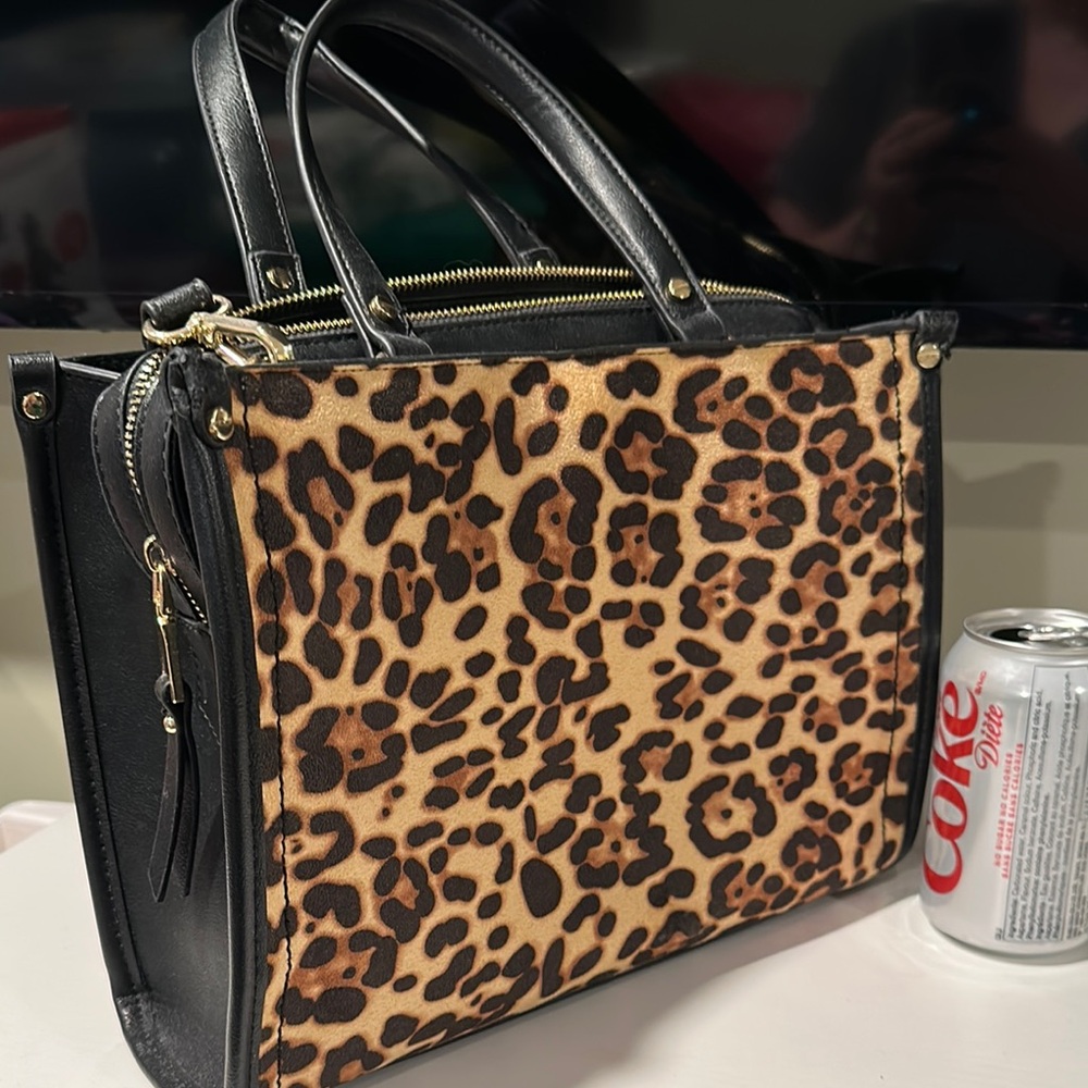 INC International Concepts Brown and Black Leopard Satchel